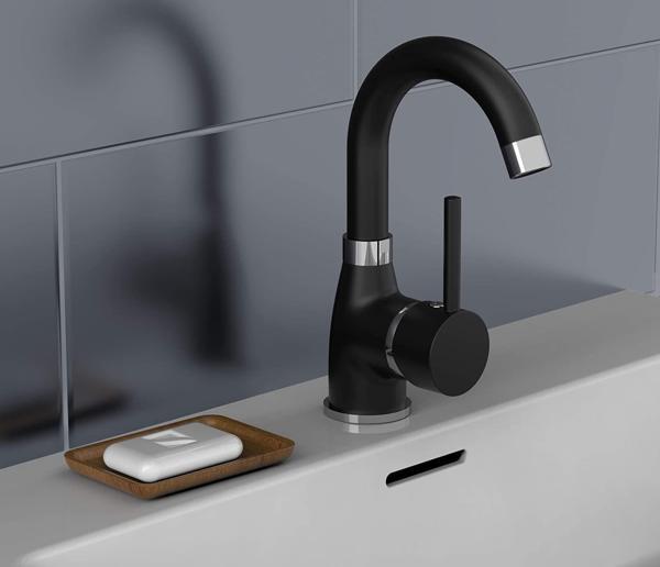 Lavabo Musluğu Mat Siyah Lavabo Bataryası 5 Yıl Garantili  - Image 1