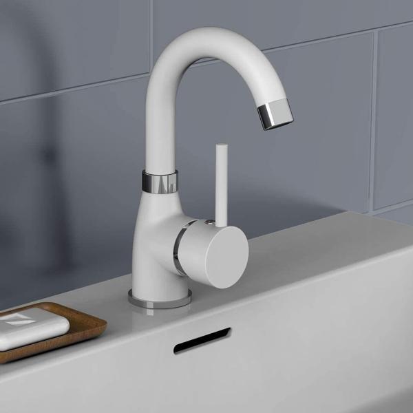 Sardıcı Beyaz Gövde Lavabo Bataryası Çizilmez - Image 1