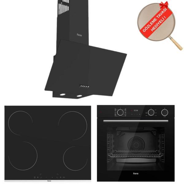 Ferre FryArt&Buharlı Fırın Altro FlowArt Elektrikli 3'lü Siyah Ank. Set (D086 + MS261 + XE64CS) - Image 1
