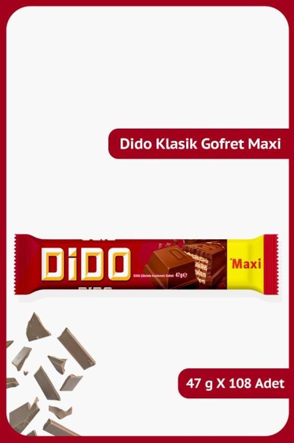 Dido Klasik Maxi - Sütlü Çikolata Kaplamalı Gofret - 47 gram - 108 Adet - Image 1