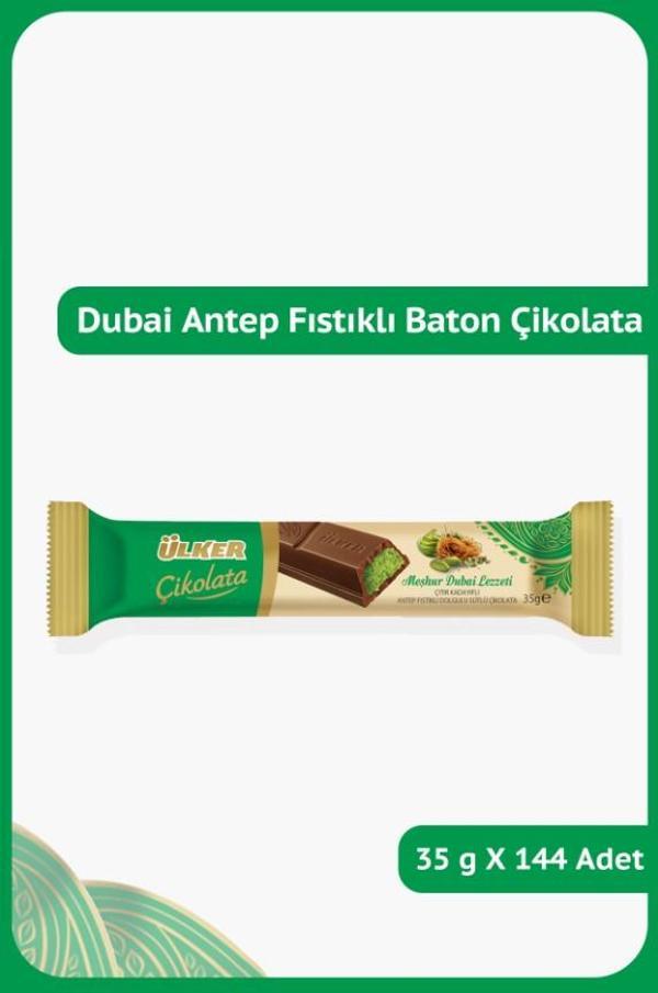 DUBAİ - Antep Fıstıklı Çıtır Kadayıflı Sütlü Çikolata - 35 gram - 144 Adet - Image 1