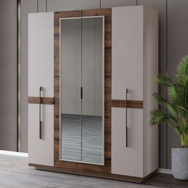 Gardırop, Benito 4 Kapaklı, Aynalı Dolap - Image 1