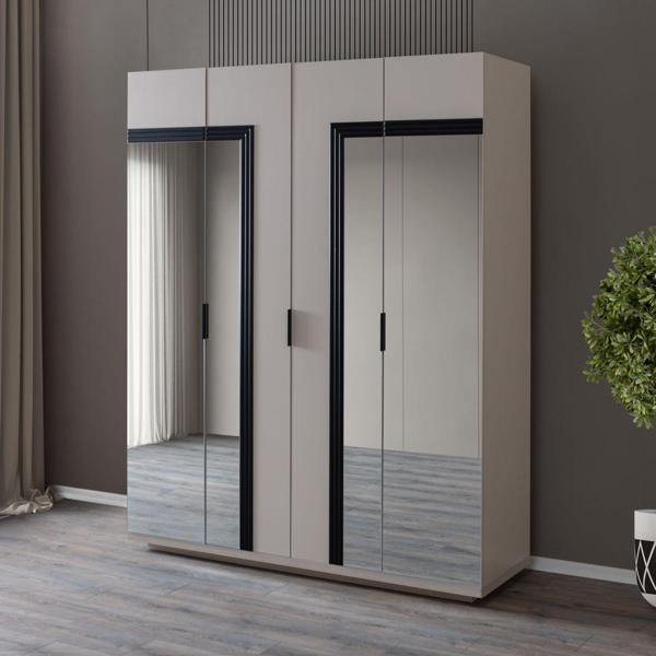 Gardırop, Vegnum 4 Kapaklı Aynalı Dolap - Image 1