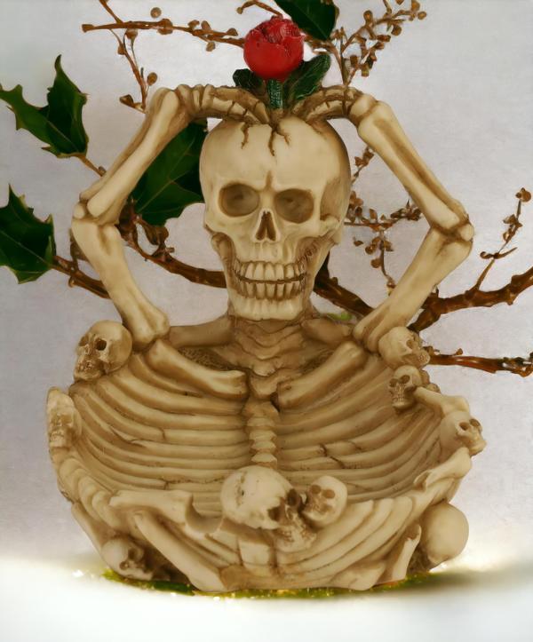 Gotik Stil Gerçekçi Tasarım Kurukafa İskelet Küllük Şekerlik Anahtarlık Para Kasesi Biblo Ev Hediyes - Image 1