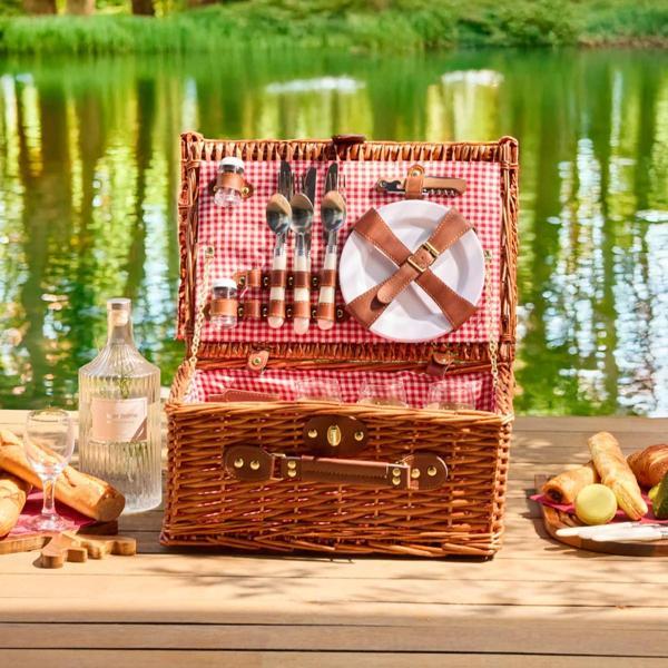Perotti Cestino Italy 4 Kişilik Kırmızı Astarlı Piknik Sepeti - Image 1