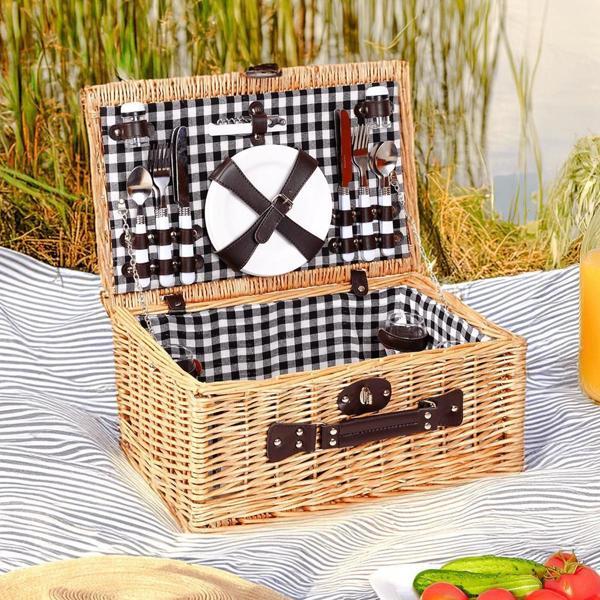 Perotti Picno Italy 4 Kişilik Siyah Astarlı Piknik Sepeti - Image 1