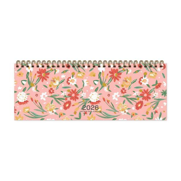 Keskin 2026-AJ-65 12*33,5 Spr.Haftalık Masa Ajandası-Çiçek - Image 1