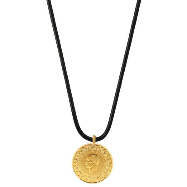 AgaKulche 22 Ayar Tam Altın Siyah İpli Kolye - Image 1