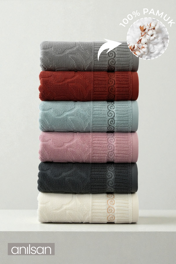 6'lı Avina El Havlusu - 50x80 Cm, 170 Gr, %100 Pamuk, Spa Ve Otel Havlusu, Günlük Kullanıma Uygun - Image 1