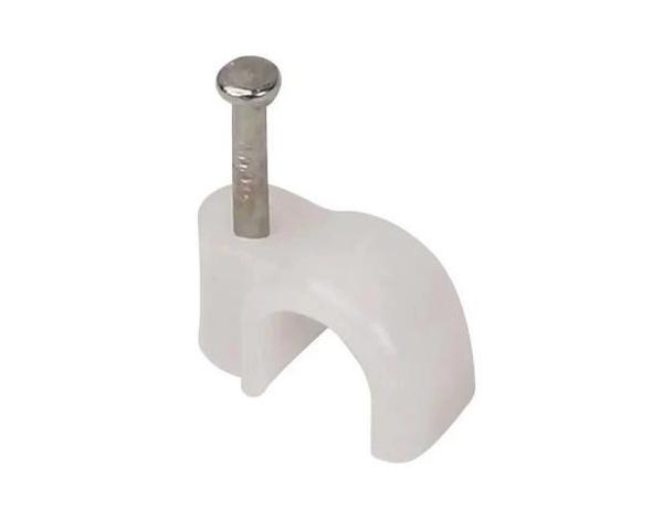 No:1 Beton Çivili Kablo Tutturma Kroşe NO:1 (100 lü Pk.) Beyaz Plastik - Image 1