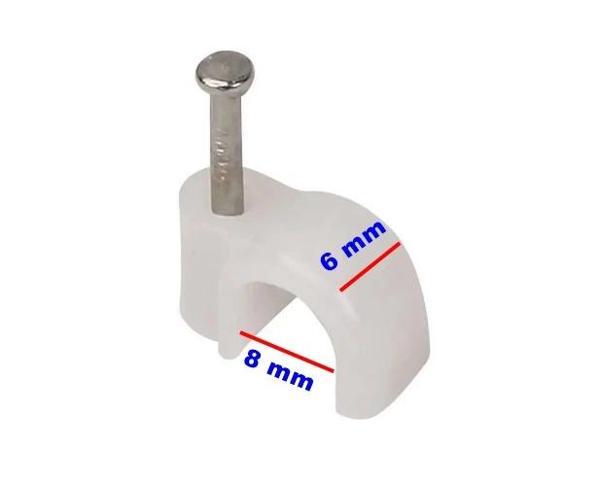 No:3 Beton Çivili Kablo Tutturma Kroşe NO:3 (100 lü Pk.) Beyaz Plastik - Image 1