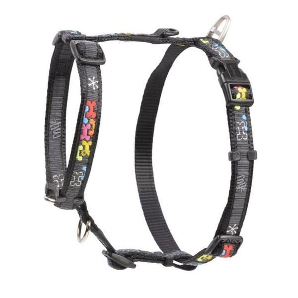 Rogz Fancy Dress Tuig XL Multi Bone Black Göğüs Tasması - Image 1