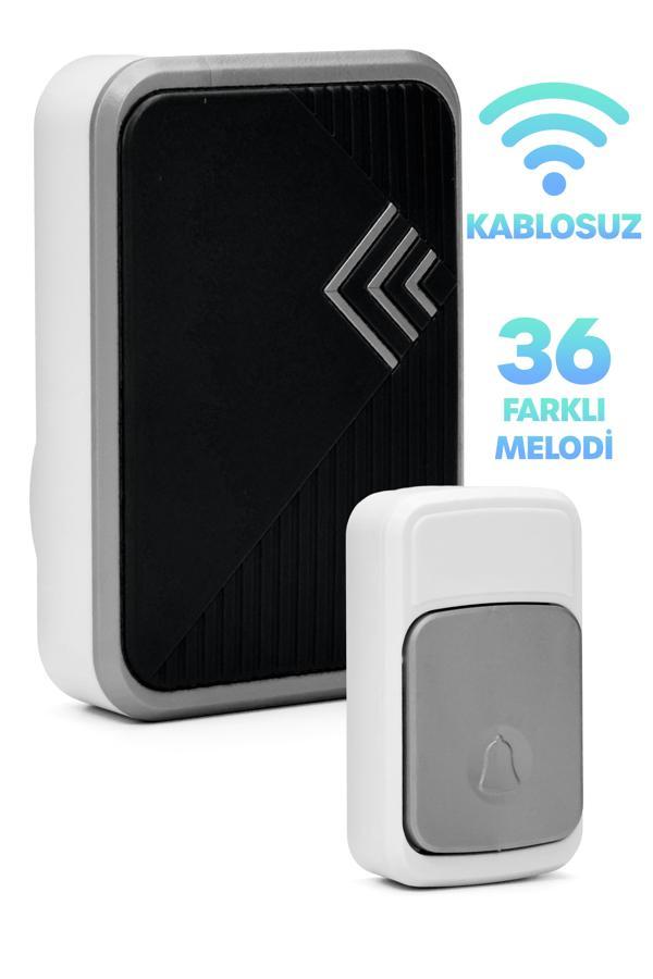 Kablosuz Uzaktan Kumanda Kapı Zili Işıklı Uzun Menzilli Pilli 36 Farklı Melodili Renkli 9426 - Image 1