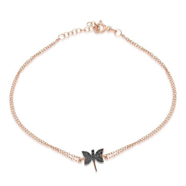 925 Ayar Minik Siyah Yusufcuk Bileklik Kadın Gümüş Bileklik  - Image 1