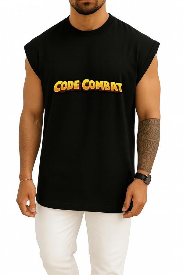 Oversize Codecombat Computer Science Göğüs ve Sırt Tasarımlı Atlet - Image 1