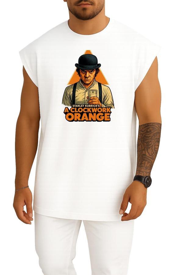 Oversize A Clockwork Orange Göğüs Tasarımlı Atlet - Image 1