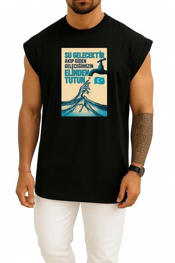 Oversize Su Hayattır - Baraj Su Oranı Göğüs Tasarımlı Atlet - Image 1