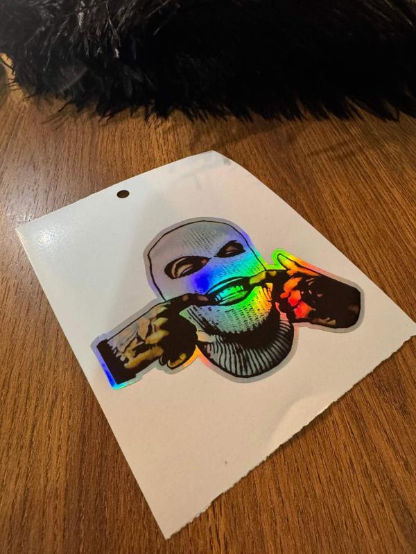 Okyay Works Maskeli Dijital Baskı Sticker - Image 1