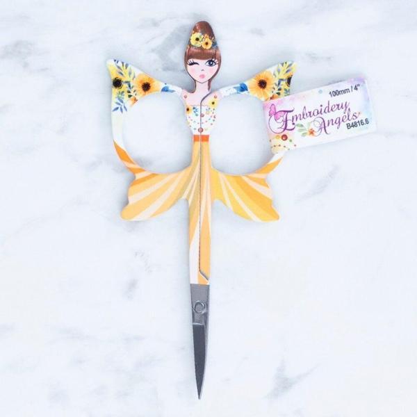 Kelebek Modelli Desenli Makas Sarı B48166 - Image 1