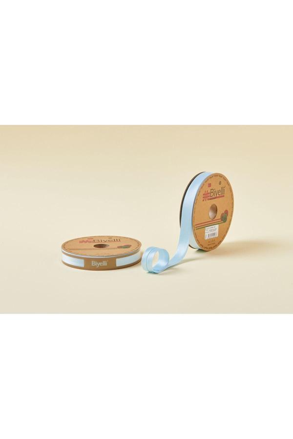 Biye Saten Katlı 004 Mavi 2 cm 25 Metre 100 Polyester - Image 1