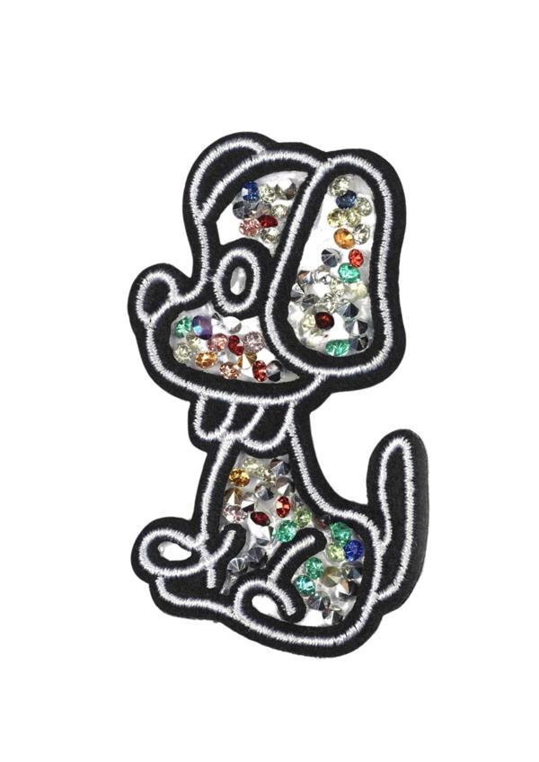 Aplike Ütü İle Yapışan Taşlı Sevimli Köpek Arma 3x5 cm - Image 1