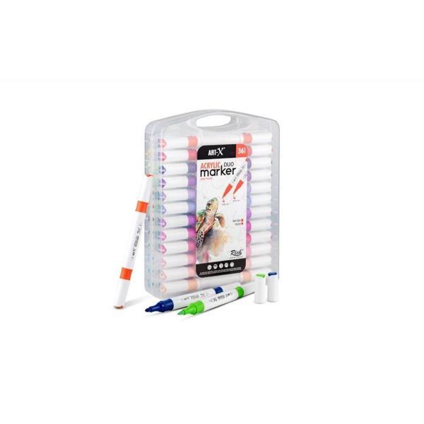 Supertrend Acrylic Duo Marker Çift Uçlu Su Bazlı Akrilik Boyama Markörü Seti 36 RENK - Image 1