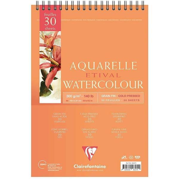 Supertrend Etival Cold Pres Spiralli Sulu Boya Defteri Blok 300 gr. A5 30 yaprak - Image 1