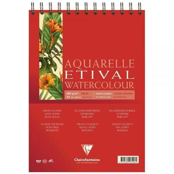 Supertrend Etival Classic Sulu Boya Defteri Blok Üstten Spiralli 300 gr. A4 30 yaprak - Image 1