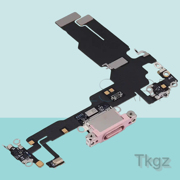 Apple İphone 15 Full Şarj Soketi Filmi FLEX Orjinal (PEMBE) - Image 1