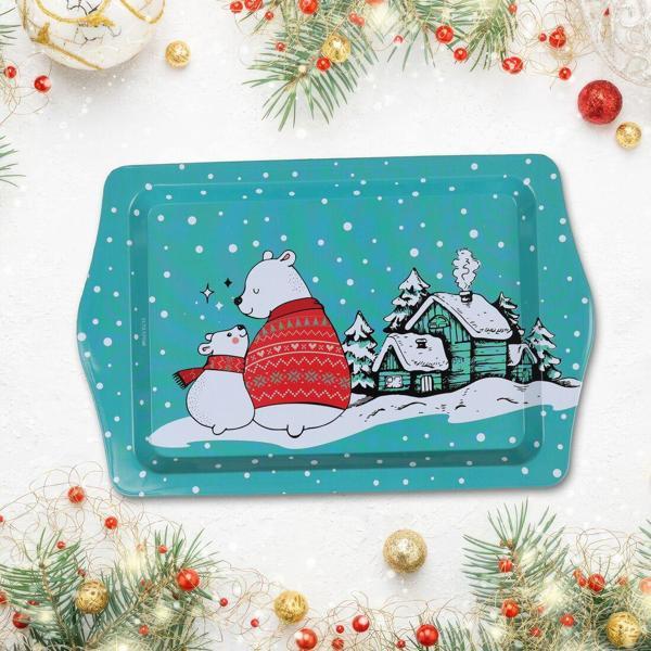 Yeşil Kutup Ayılı Mini Metal Tepsi - Image 1