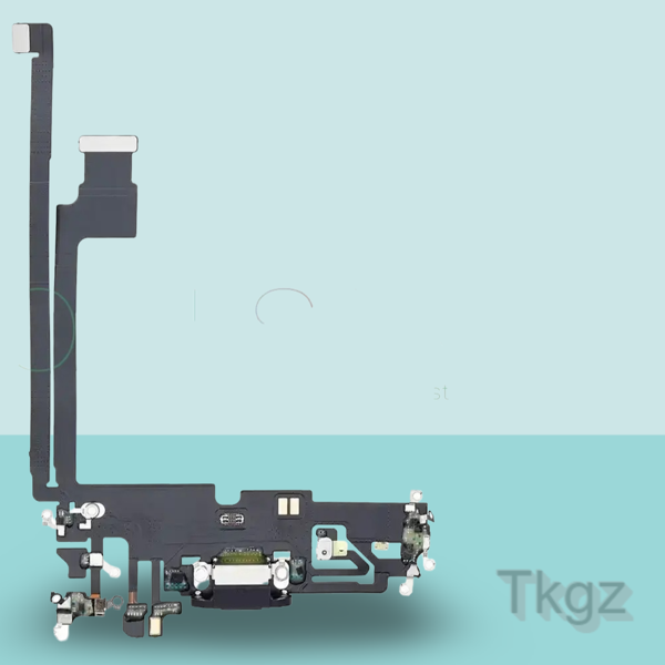 Apple İphone 12 PRO MAX Full Şarj Soketi Filmi FLEX Orjinal (SİYAH) - Image 1