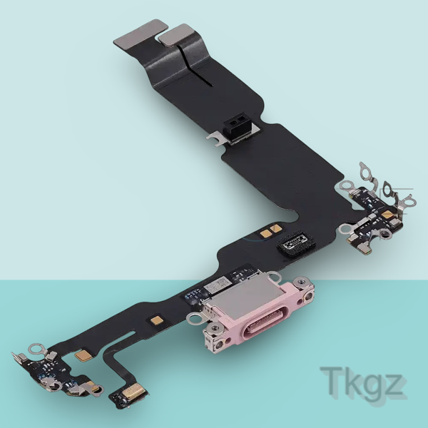 Apple İphone 15 PLUS Full Şarj Soketi Filmi FLEX Orjinal (PEMBE) - Image 1