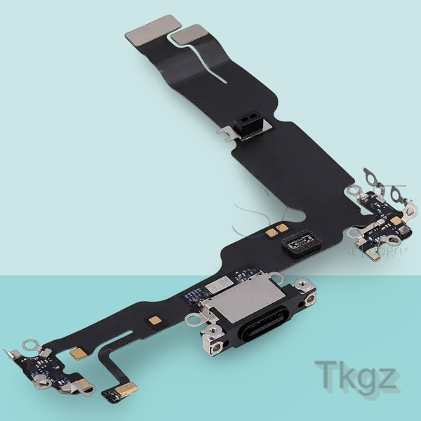 Apple İphone 15 PLUS Full Şarj Soketi Filmi FLEX Orjinal (SİYAH) - Image 1