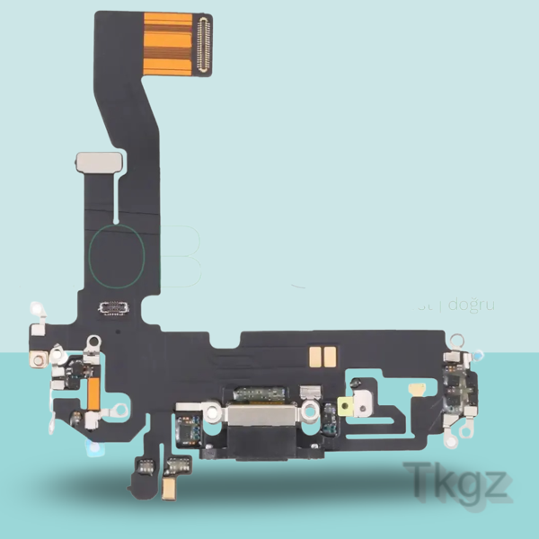 Apple İphone 12 Full Şarj Soketi Filmi FLEX Orjinal (SİYAH) - Image 1