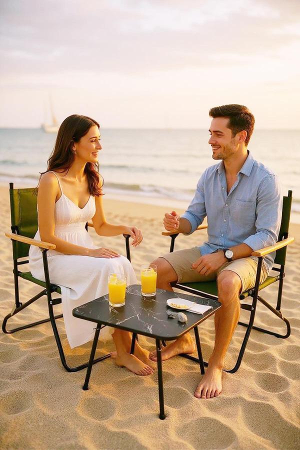 2 Adet 120 Kg kapasiteli Katlanır Kamp Sandalyesi ve 45 x 60 Kamp Sehpası-2-AS-MER - Image 1