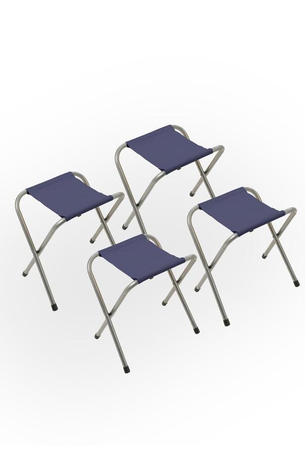Exent 4 Adet Lacivert Tabure Katlanır Balıkçı taburesi, kamp taburesi, piknik taburesi, Kamp Sandalyesi - Image 1