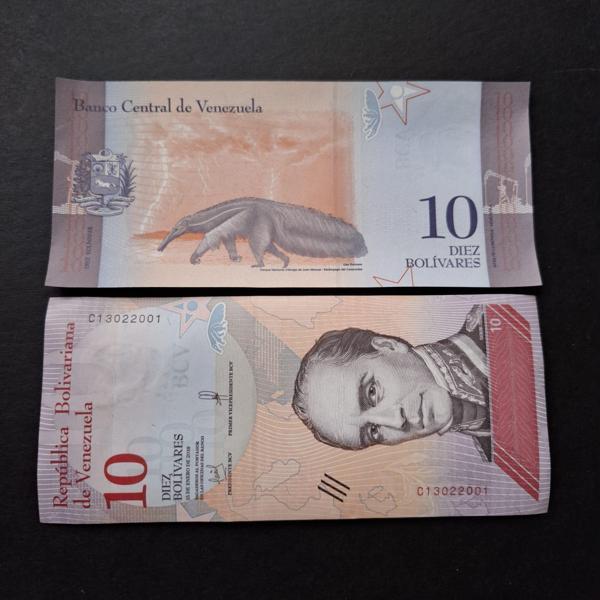 Escoines Koleksiyon 3996368f620ef58e31 2018 Venezuela 10Bolivar ÇİL kağıt para - Image 1