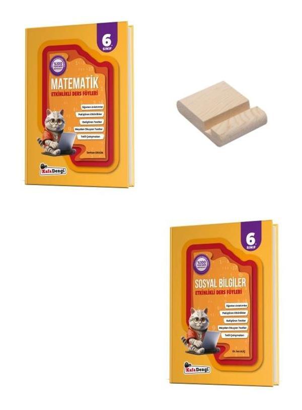 Kafa Dengi 6. Sınıf Matematik ve Sosyal Bilgiler Etkinlikli Ders Föyleri + Telefon Standı - Kafa Dengi - Image 1