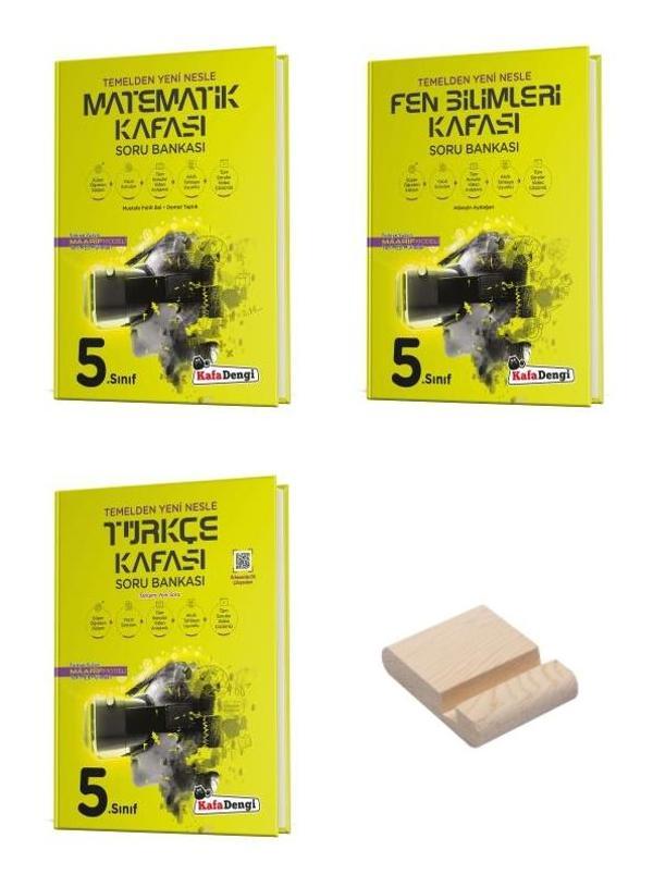 Kafa Dengi 5. Sınıf Matematik Fen ve Türkçe Kafası Soru Bankası 3lü Set + Telefon Standı - Kafa Dengi - Image 1