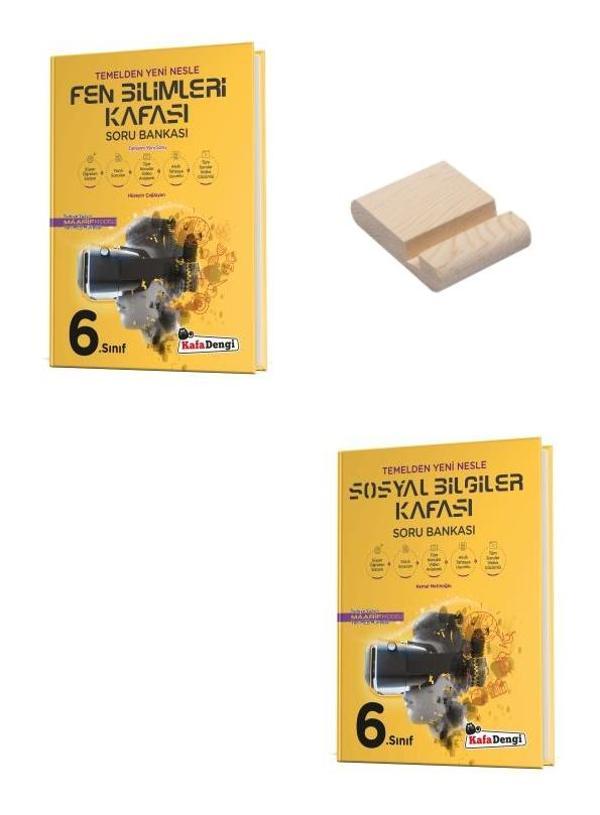 Kafa Dengi 6. Sınıf Fen Bilimleri ve Sosyal Bilgiler Kafası Soru Bankası + Telefon Standı - Kafa Dengi - Image 1