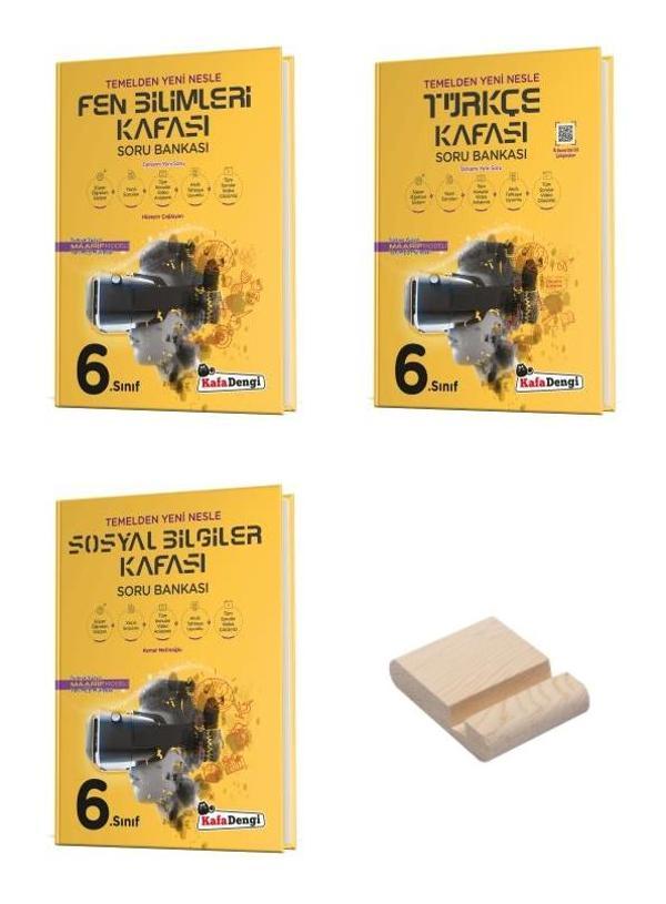 Kafa Dengi 6. Sınıf Fen Türkçe ve Sosyal Kafası Soru Bankası 3lü Set + Telefon Standı - Kafa Dengi - Image 1