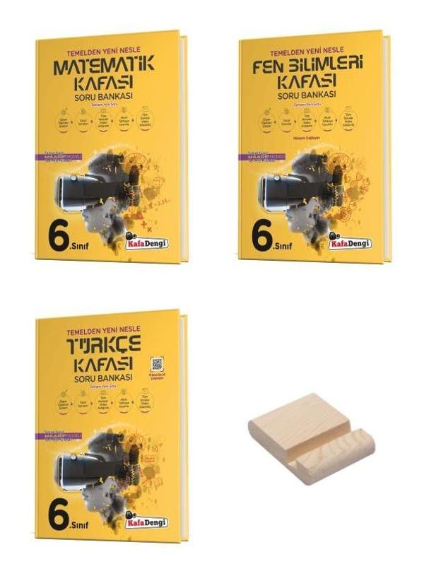 Kafa Dengi 6. Sınıf Matematik Fen ve Sosyal Kafası Soru Bankası 3lü Set + Telefon Standı - Kafa Dengi - Image 1