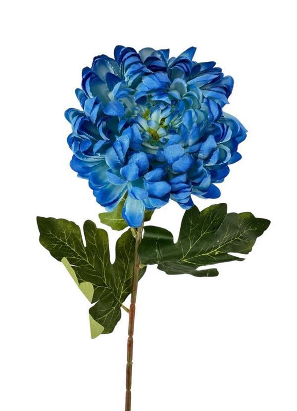 Yapay Çiçek Krizantem Mavi 90cm Tek Dal Kumaş Çiçek Uzun Dal - Image 1