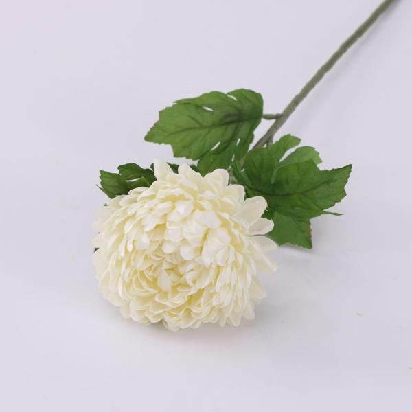 Yapay Çiçek Krizantem Beyaz 90cm Tek Dal Kumaş Çiçek Uzun Dal - Image 1