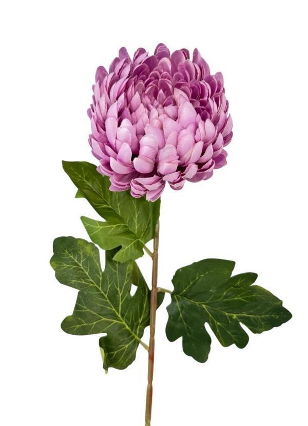Yapay Çiçek Krizantem Lila 90cm Tek Dal Kumaş Çiçek Uzun Dal - Image 1