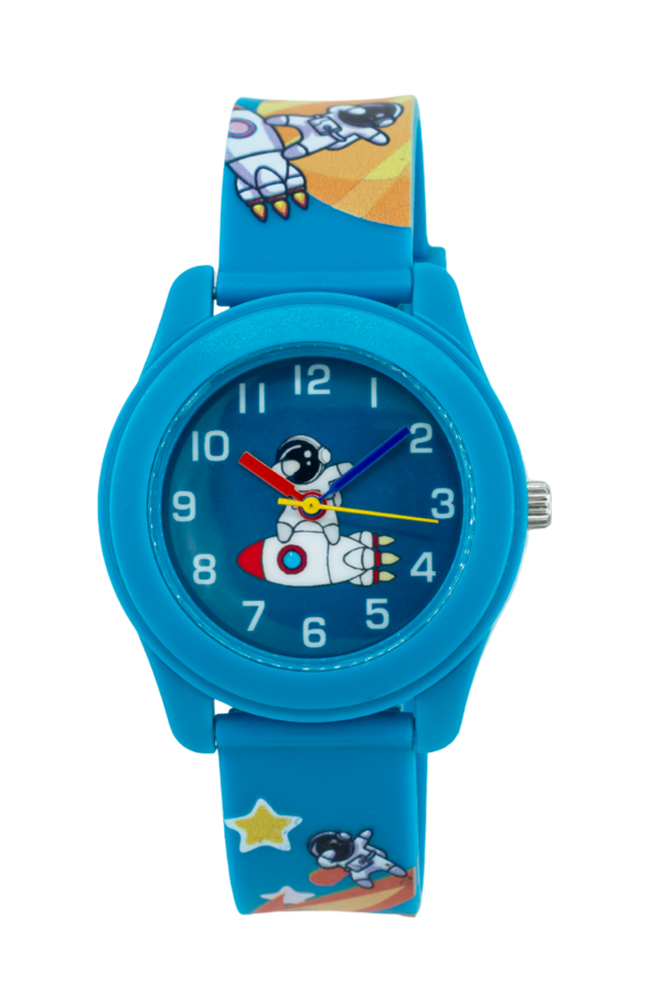 Astronot Uzay Roketi Figürlü Mavi Renk Çocuk Kol Saati ST-304407 - Image 1