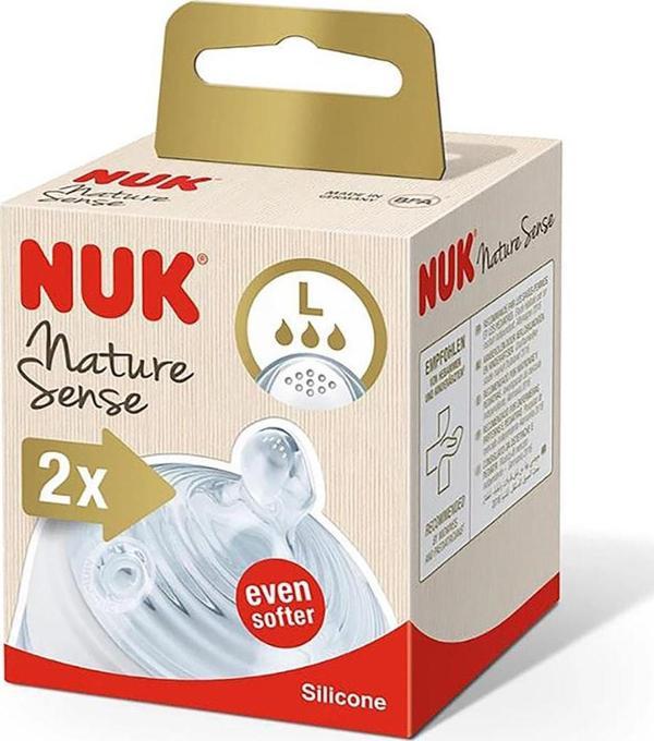 Nuk Nature Sense Biberon Emziği Silikon 6-18 Ay (l) 2li - 9 Beslenme Delikli - Image 1