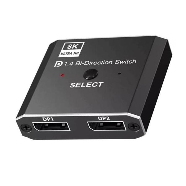 PrimeX PX-4284 8K DisplayPort Kumandalı Çift Yönlü Çoklayıcı Switch Splitter (2 PC-1 Monitör) - Image 1