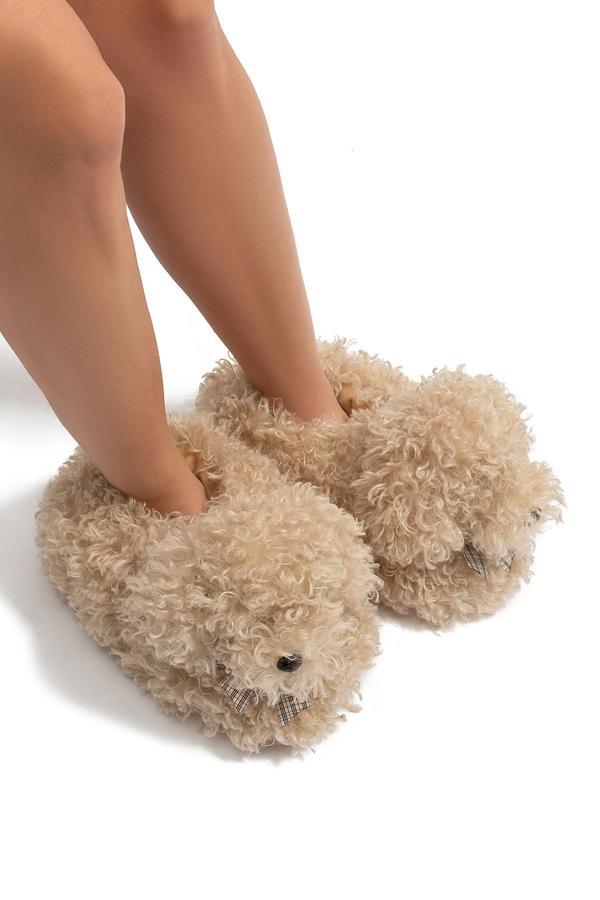 Digi Kadın, Garson Boy Hayvanlı Panduf Bej 36/41 - Image 1