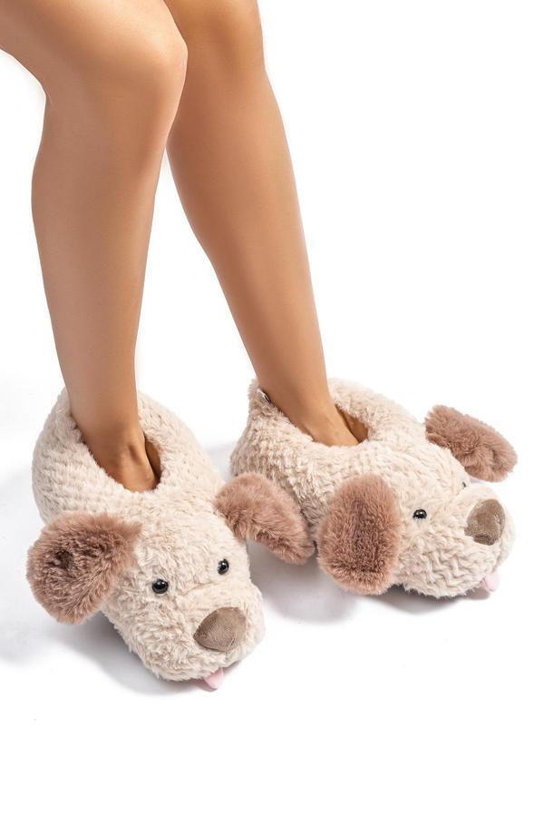 Susam Kadın Hayvanlı Panduf Bej 36/41 - Image 1